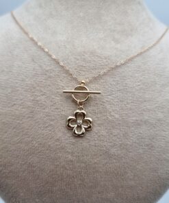 گردنبند طلا طرح گل AJ6125