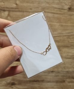 آویز طلا با زنجیر طرح بی نهایت AJ2782