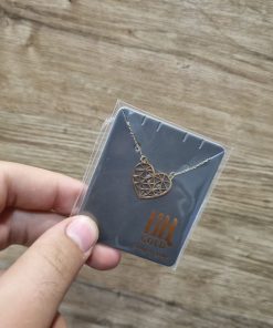 آویز طلا با زنجیر طرح قلب هندسی 3 AJ2747