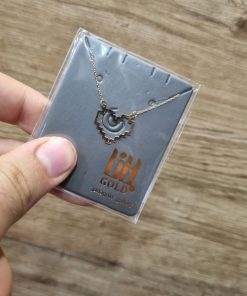 آویز طلا با زنجیر طرح قلب پله ای AJ2750