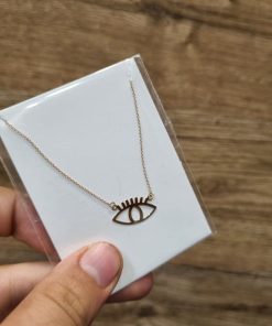 آویز طلا با زنجیر طرح چشم AJ2826