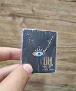 آویز طلا با زنجیر طرح چشم و نظر AJ2795