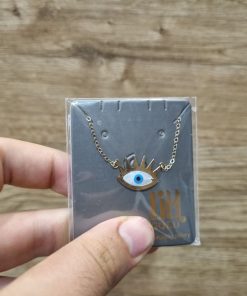 آویز طلا با زنجیر طرح چشم و نظر AJ2796
