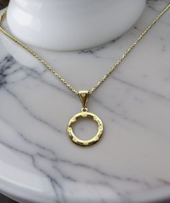 آویز طلا دایره طرح پیچ کارتیر بزرگ AJ1130
