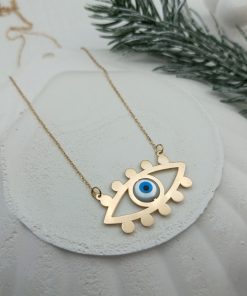 آویز طلا چشم و نظر مژه گرد AJ1793 (5)