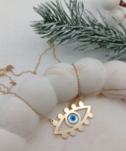 آویز طلا چشم و نظر مژه گرد AJ1793 (6)