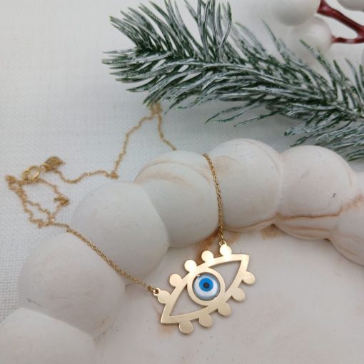آویز طلا چشم و نظر مژه گرد AJ1793 (6)