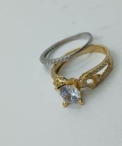 انگشتر سبک لوکس طلا ست طرح سنگ الماسی AJ4062 (7)