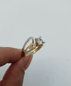 انگشتر سبک لوکس طلا ست طرح سنگ الماسی AJ4062 (8)