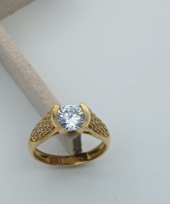 انگشتر سبک لوکس طلا طرح سنگ الماسی AJ4060 (1)