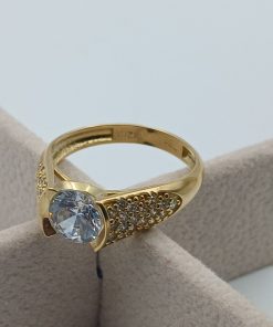 انگشتر سبک لوکس طلا طرح سنگ الماسی AJ4060 (6)