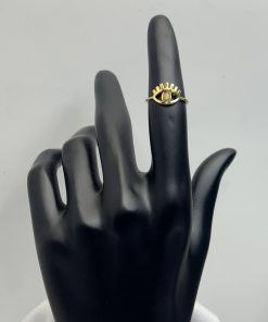انگشتر سبک لوکس طلا طرح چشم AJ1461 (1)