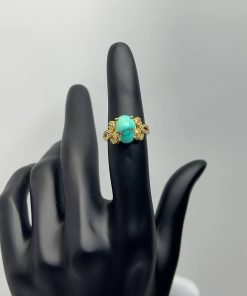 انگشتر طلا با سنگ فیروزه AJ1398 (1)