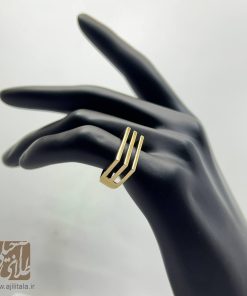انگشتر طلا سبک طرح مینیمال سه رج AJ1057
