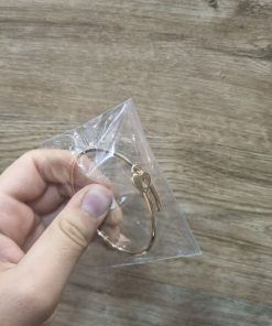 دستبند طلا بنگل طرح قفل و قلب AJ2595