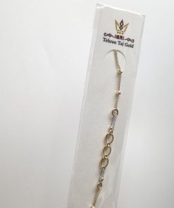 دستبند طلا سبک طرح زنجیر حلقه گرد AJ2653