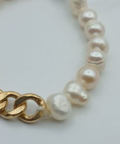 دستبند طلا کلاسیک مروارید دار AJ2511 (2)