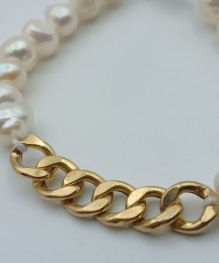 دستبند طلا کلاسیک مروارید دار AJ2511 (3)