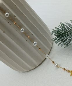 دستبند طلا کلاسیک مروارید دار AJ2515 (2)