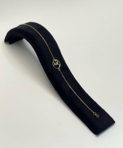 دستبند لیزری طلا طرح دایره نوشته AJ3457