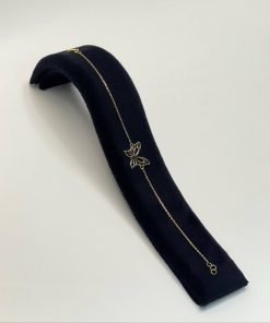 دستبند لیزری طلا طرح پروانه AJ3447