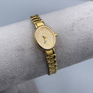 ساعت طلا طرح دستبند رولکسی صفحه الماسی AJ3667