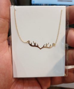 مدال و زنجیر طلا طرح شاخ AJ3538