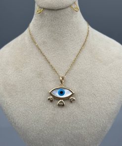 مدال چشم نظر طلا مژه قلبی AJ3803