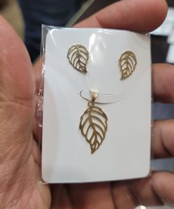 نیم ست طلا برگ AJ2607