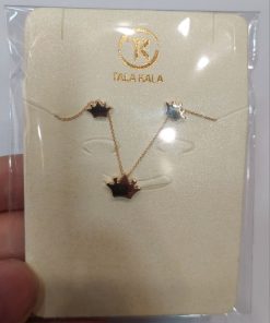 نیم ست طلا طرح تاج AJ3489