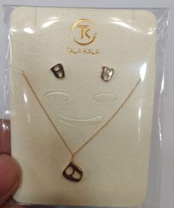نیم ست طلا طرح حرف فارسی AJ3481