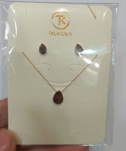 نیم ست طلا طرح قطره AJ3480