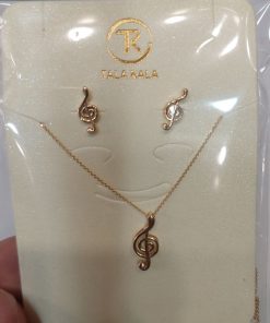نیم ست طلا طرح موزیکال AJ3472