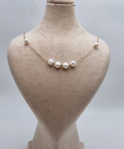 گردنبند جذاب طلا مروارید گوی البرنادو وسط AJ4921 (2)