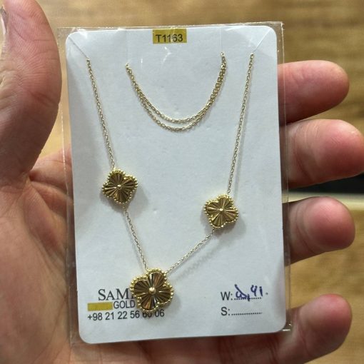 گردنبند زنجیرمتصل طلا لاکچری AJ2412