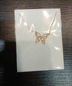 گردنبند سبک طلا زنجیردار پروانه AJ3201