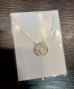 گردنبند سبک طلا زنجیردار گل AJ3210