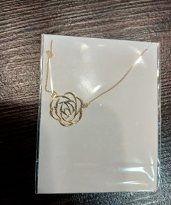 گردنبند سبک طلا زنجیردار گل AJ3211
