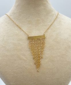 گردنبند شرابه ای طلا AJ4749