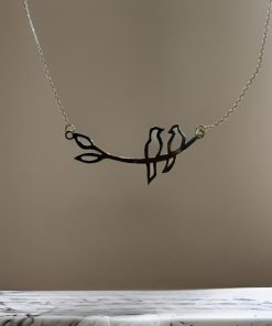گردنبند طلا طرح پرنده و شاخه AJ3559