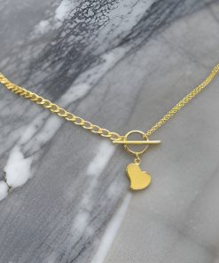 گردنبند طلا مدرن کارتیر فلامینگو آویزدار قلب AJ3379
