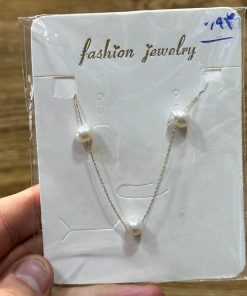 گردنبند طلا کلاسیک مروارید دار AJ2507