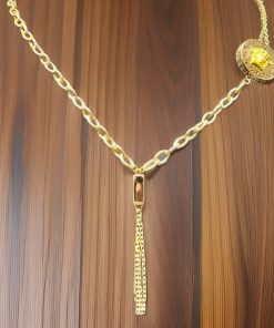 گردنبند لاکچری طلا طرح ورساچه و زنجیر هرمس AJ3592