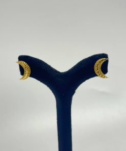 گوشواره طلا تراشدار طرح ماه AJ3349