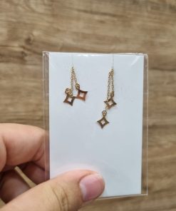 گوشواره طلا طرح خشت AJ2553