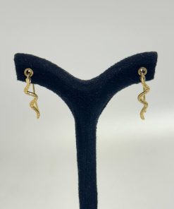 گوشواره طلا عصایی طرح مار AJ3330