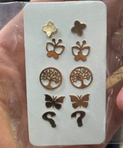 گوشواره طلا میخی سبک و فانتزی AJ2291