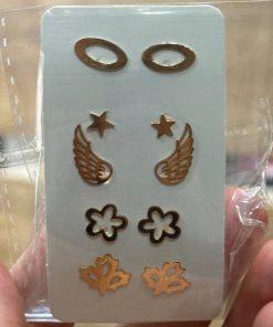 گوشواره طلا میخی سبک و فانتزی AJ2294