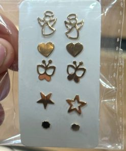 گوشواره طلا میخی سبک و فانتزی AJ2301