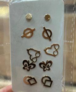 گوشواره طلا میخی سبک و فانتزی AJ2304